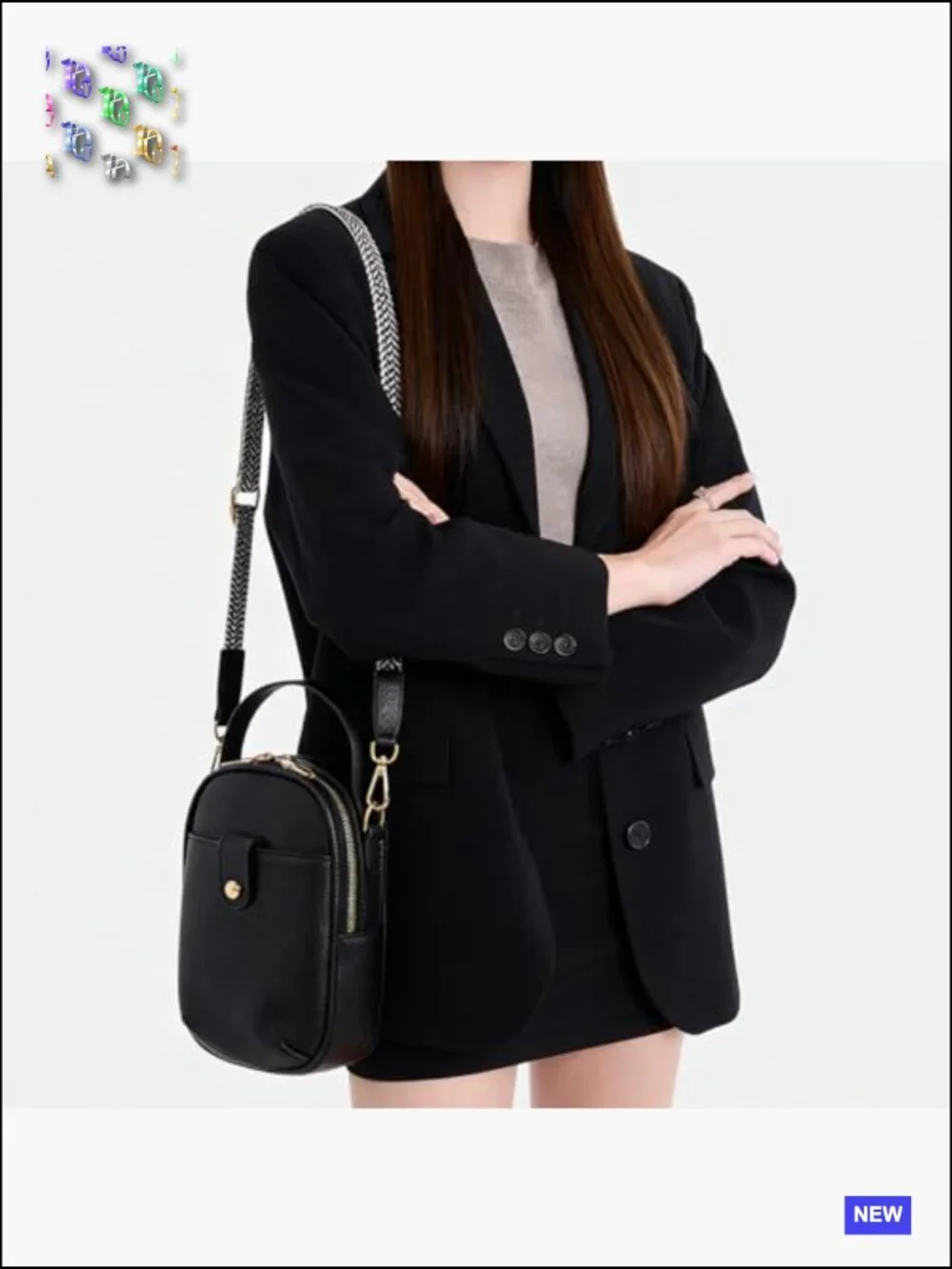 Vegan Leather Crossbody Bag Multi Compartment Lightweight Chic Casual Purse - Picture 2 of 6